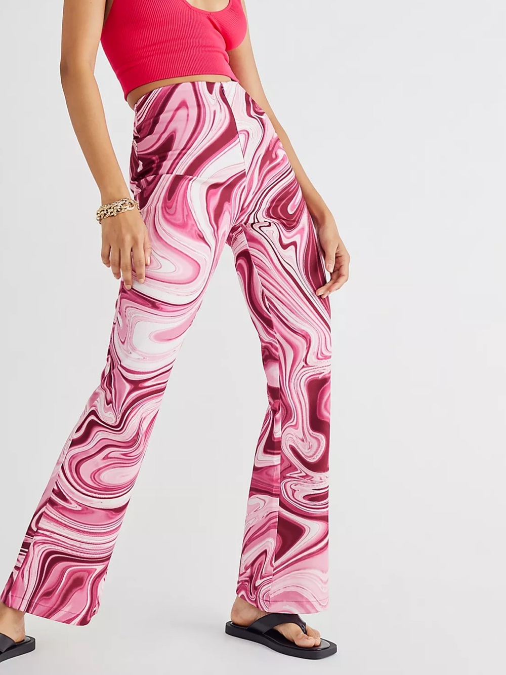HOSBJERG/Free People Vilma Liquid Pants Size XLarge in Pink
